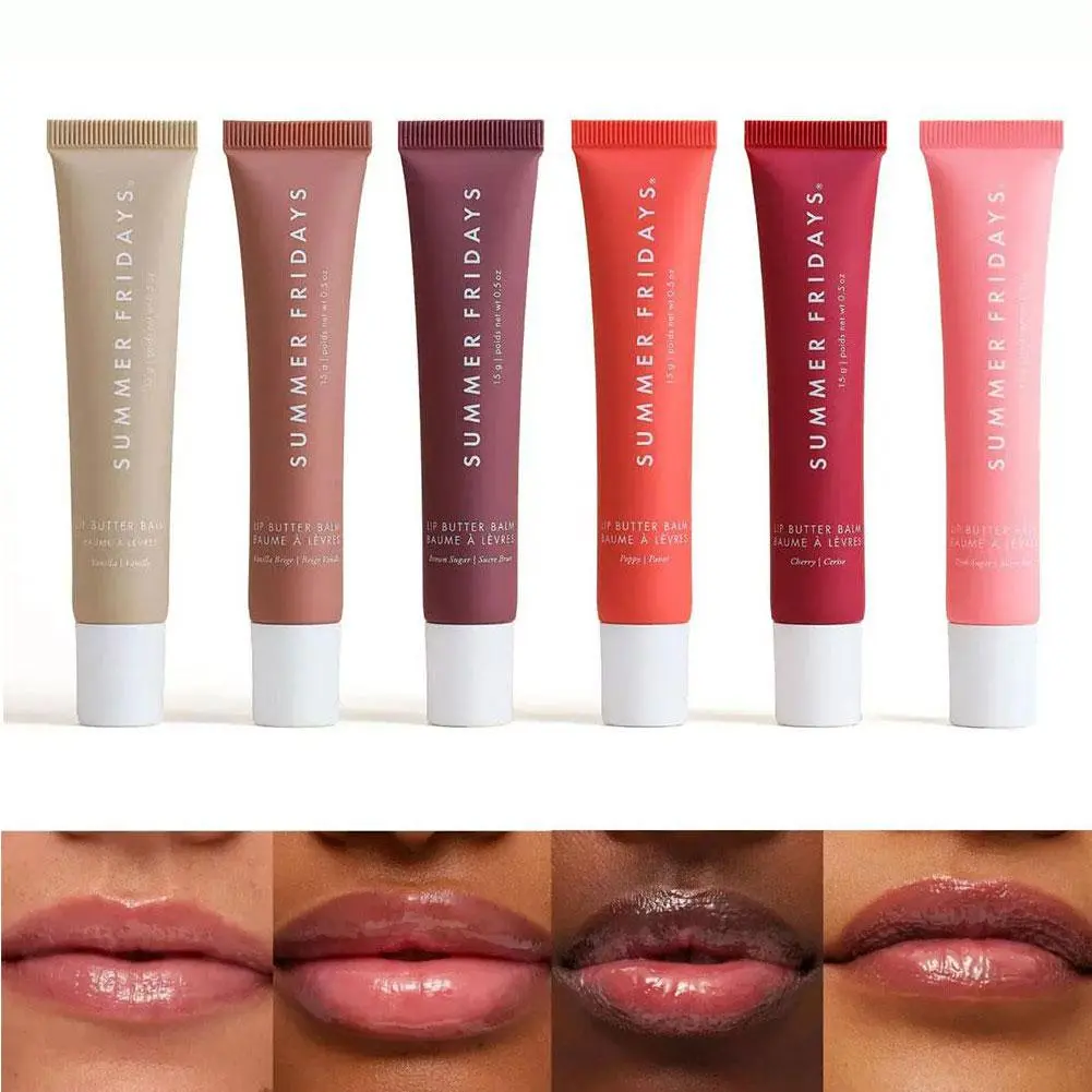 Summer Fridays Vanilla Beige Lip Balm Smooth Soft Tube Mirror Lip Gloss Set Moisturizing Transparent Lipstick Lip Makeup Set Cosmetic Moisturizer