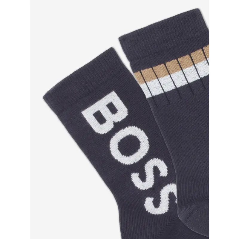 BOSS Boys Branded Socks Set (2 Pairs) in Navy 3