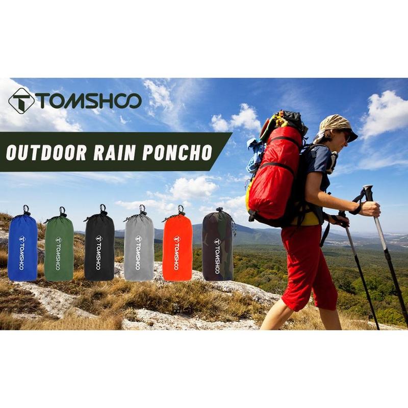 TOMSHOO Rain Poncho, Raincoat, Waterproof Camping Tent, Tarpaulin, 3-in-1 Multifunctional rain Cover for Hunting, Camping, Hiking and Cycling 6