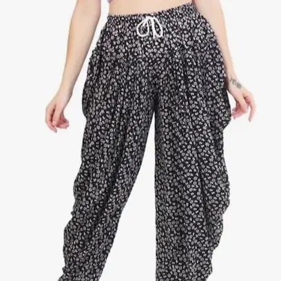Women’s gathered draped baggy harem trouser ladies alibaba long yoga trouser pants floral pant 1