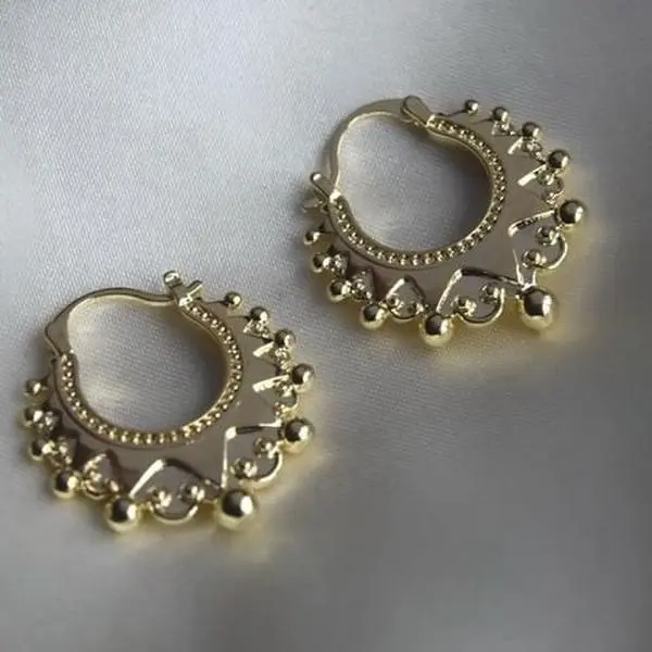Small Ladies Earrings Gold Gypsy Creole 2cm