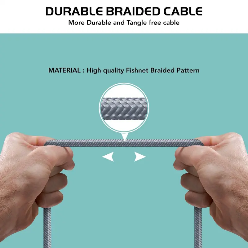 iPhone Charger Cable Heavy Duty Braided Long USB Fast Charger Cable Lead For iPhone 14 13 12 11 X 7 8 Charging Sync Connector Devices Smartphone Electronic charging cable lighning cable superfast cable iphone  x 7