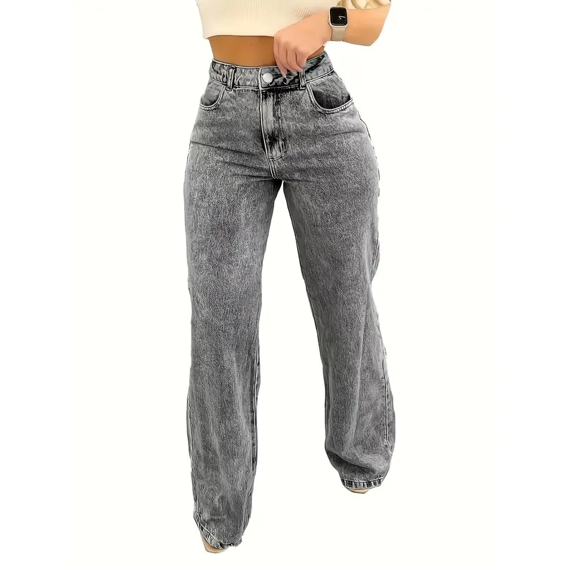 Comfortable Stretch Slim Women's Fashion Jeans, Classic Snowflake Wash, All Seasons 3