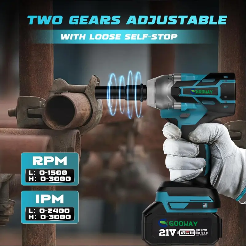 2-3 days arrival🔧For car repair, 21V cordless electric impact wrench, wheel nut gun + 2x4.0Ah batteries cordless  pressure  washer pressure  washer  hose hex  strap 7