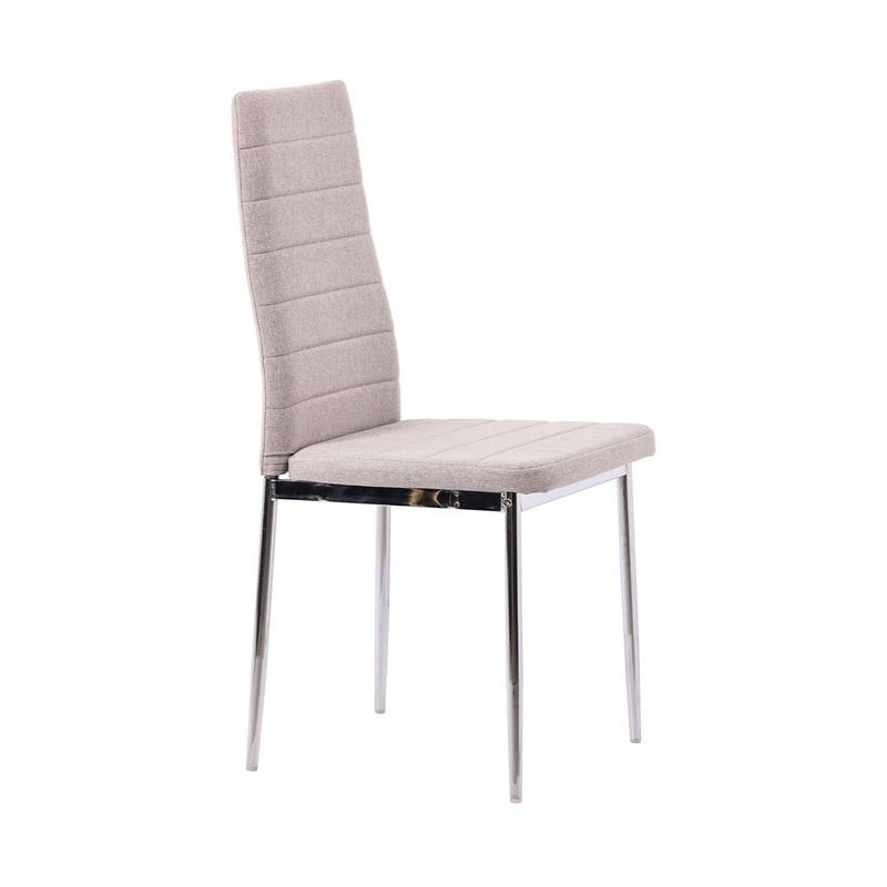 Set of 2 Lido Dining Chair in Sand Colour Fabric with Chrome Legs room 4