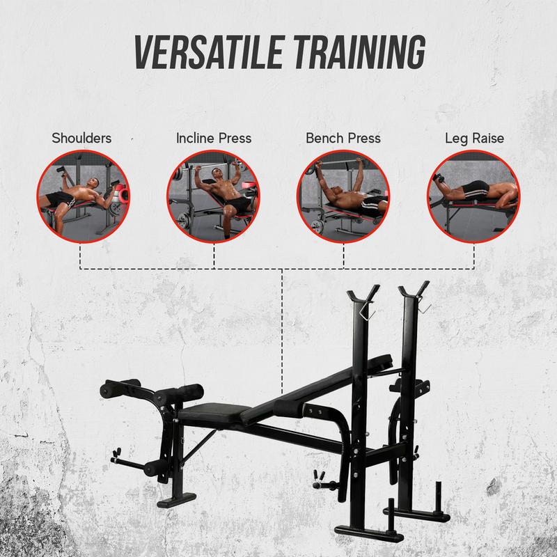 STRONGWAY™ Multi Gym - Adjustable Weight Bench with Barbell Rack (Foldable) 8