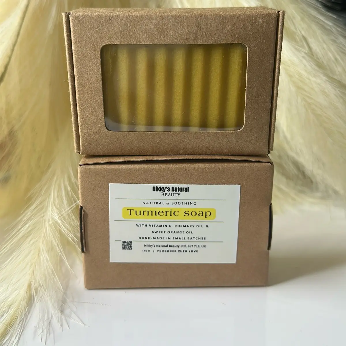 2 Turmeric Bar Soap With Vitamin C & Dead Sea salt,(pack of 2) Body Care. Body Wash. Skin Repair Fragrance Free Tea Tree Rosemary oil