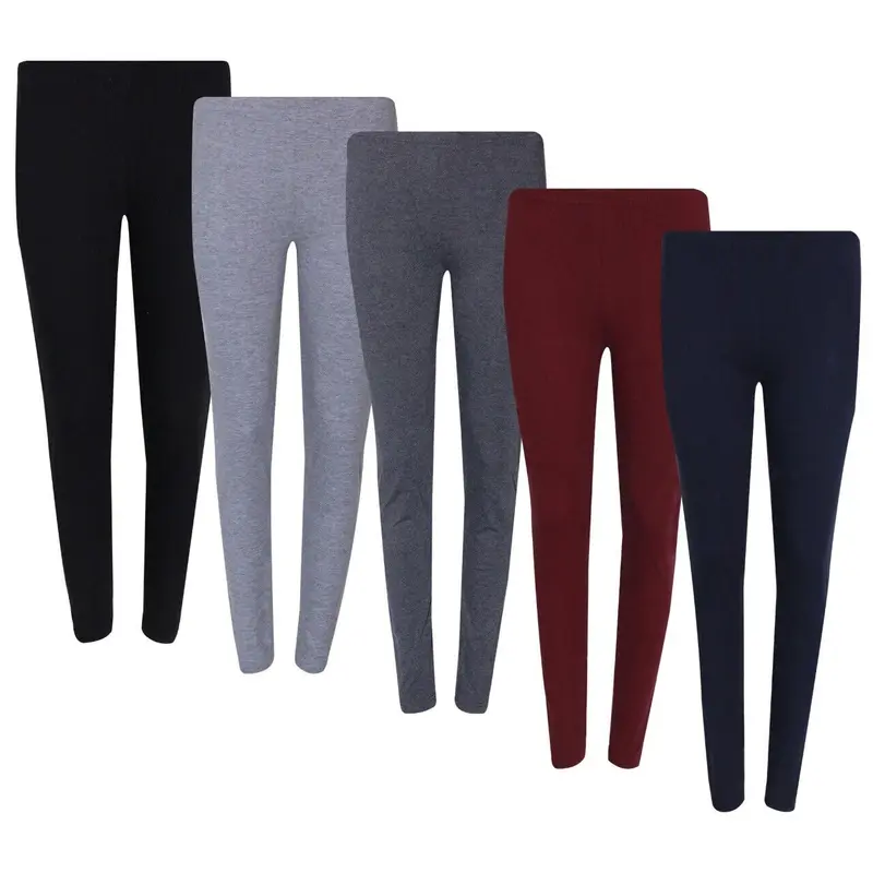 New Womens Ladies Plain Basic Stretch Full Length Leggings Pants UK S M L XL 0