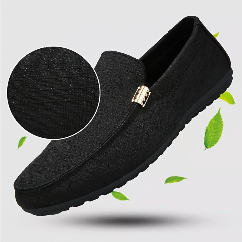 Mens Solid Canvas Slip-On Loafers - Durable & Stylish Casual Shoes - Breathable, Comfy for All-Day Outdoor Wear 6