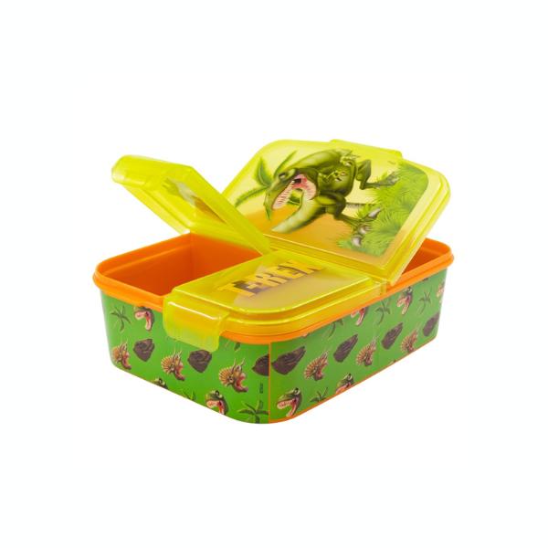 Dinosaur Multi Compartment Lunch Box Tableware Container Plastic Kids 1