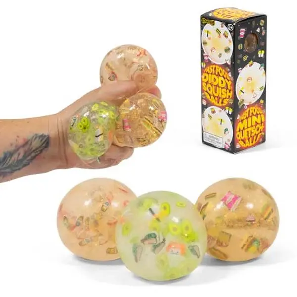 SCRUNCHEMS FAST FOOD DIDDY SQUISH BALLS - 3PK cheap fidgets anxiety fidgets oobleck  stress reliever fidgetstoys great fidgets for school  squishy autism stimming toys kids stress relief tools 0