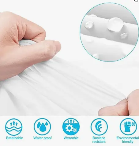 GUKOY Rain Poncho Sports Raincoats, [2 Pack] EVA Reusable Rain Coat Jacket with Hood, Rain Cover Poncho for men and women White 3