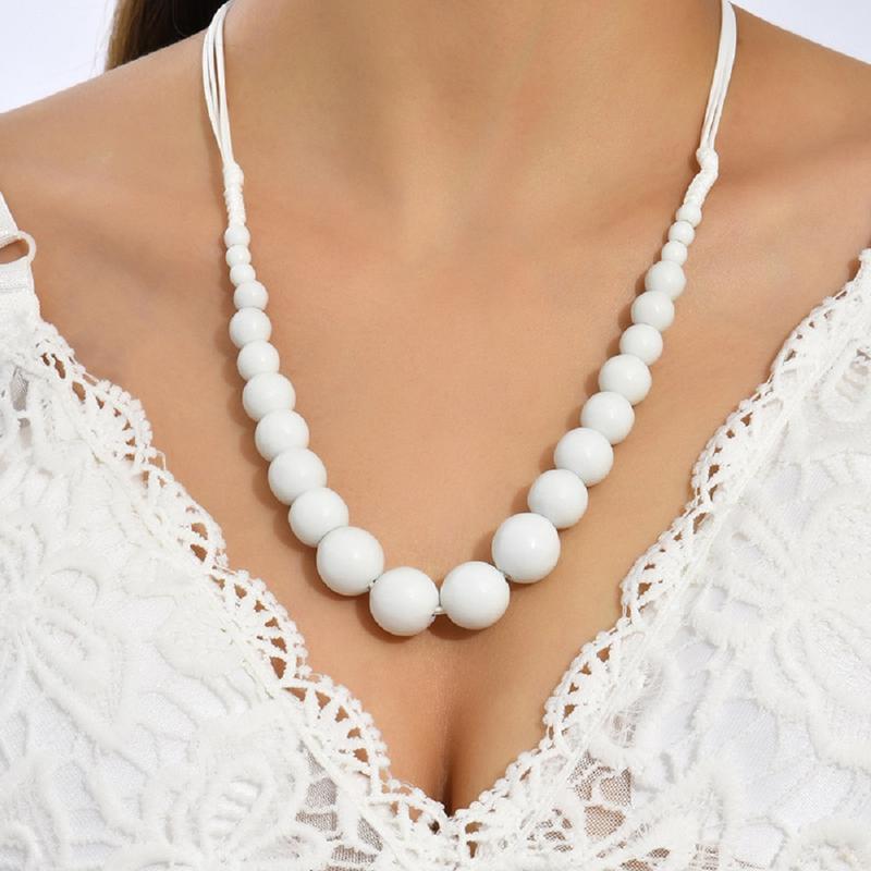 White Gem stone Beaded Quartzite Jade Necklace for Women - UK Seller 1