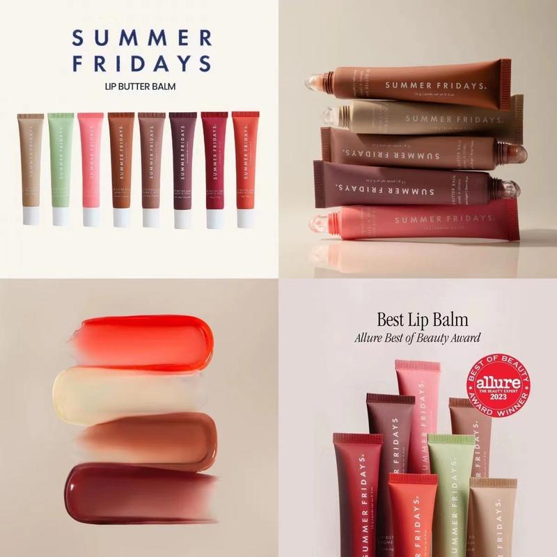 Product Introduction of Summer Fridays Vanilla Beige Lip Balm Mini Lip Gloss Set Moisturizing Transparent Smooth Soft Tube Mirror Lipstick Makeup Set Moisturizer Cosmetic 9