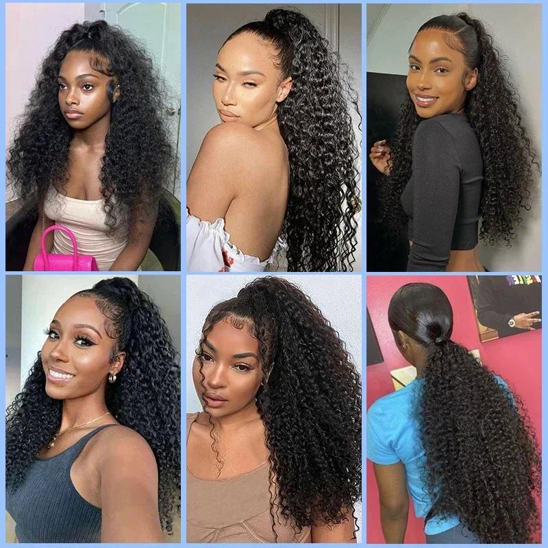 Product Introduction of Long Fluffy Curly Hair Ponytail for Women Synthetic Kinky Curly Ponytail Hair Extensions 20 Inch Afro Curly Hairpieces Fake Tail hair  extensions 1
