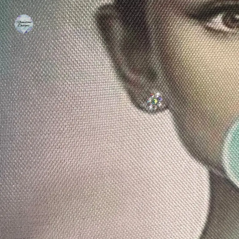 Rhinestone Hepburn pop art double sided tote bag 1