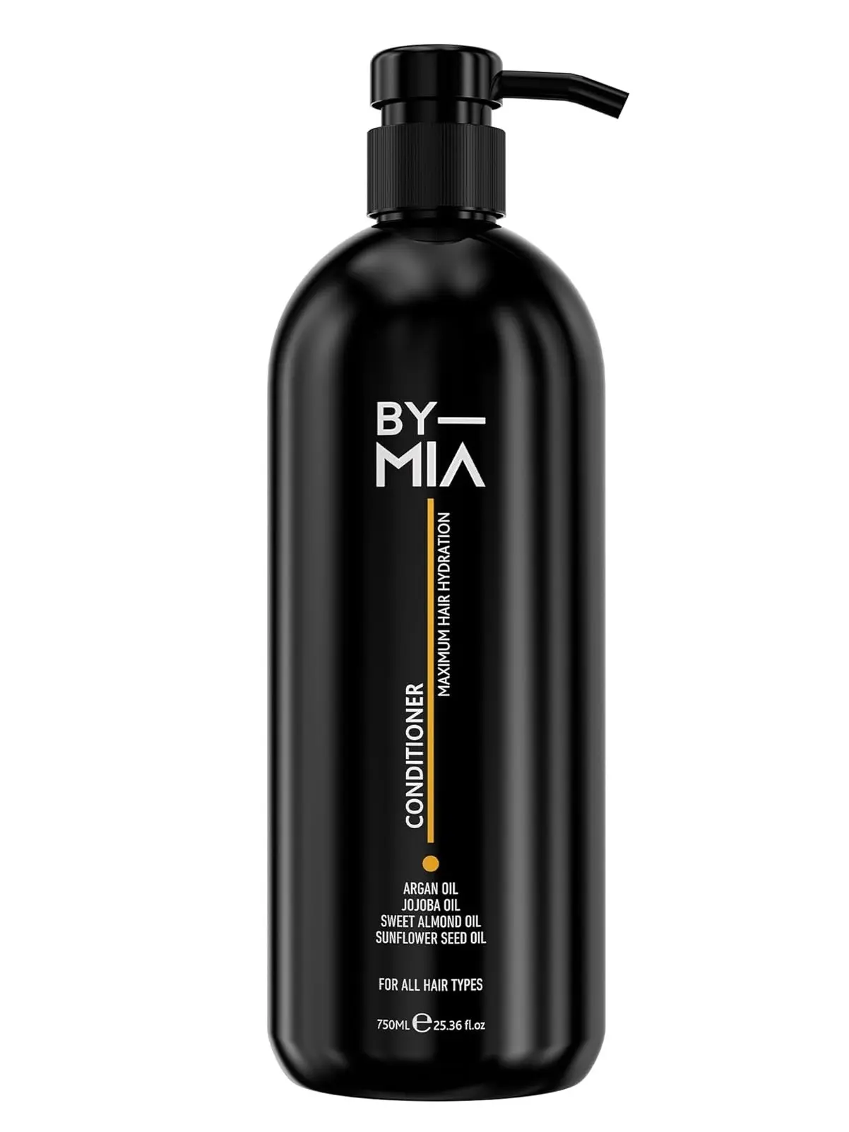 BY MIA Hair Conditioner 750ml | Maximum Hair Hydration | With Argan Oil, Jojoba Oil, Sweet Almond Oil, Sunflower Seed Oil | For All Hair Types | Lockable Head Haircare Moisture Hydrate Shampoo Blend Nourishing Pack Frizz Comfort Moisturize Moisturizer