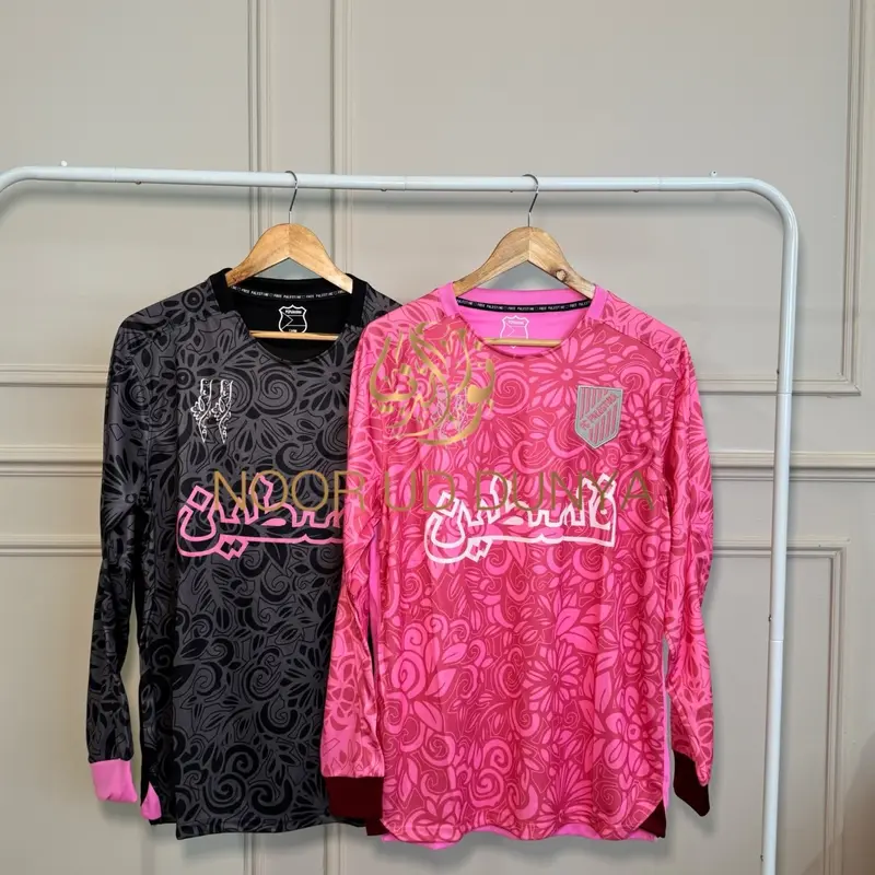 24-25 Long sleeve Palestine Size: S-4XL pink English Football jersey 2024-2025 Palestine grey & pink English soccer jerseys 0