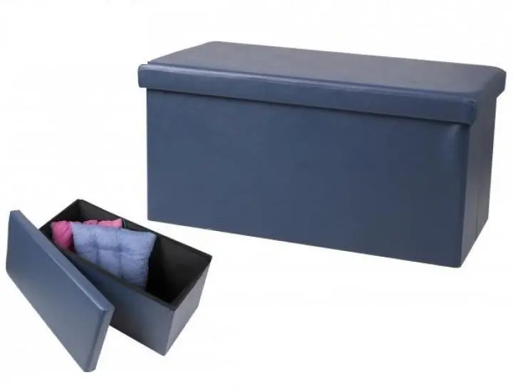 Kube - Pu Navy Blue Ottoman Bench for Home Decor 2