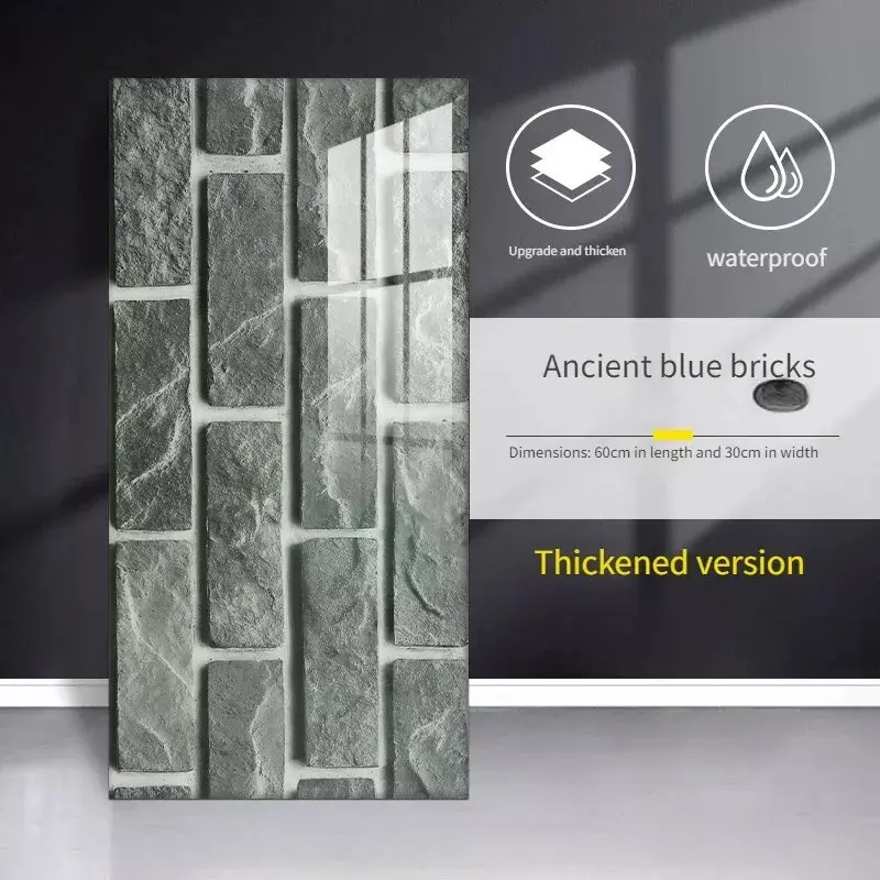 10/20PCS PVC Marble Tiles Wall Stickers – Self-Adhesive Stick-On Decor for Kitchen & Bathroom Tiles Sticker Decorative Pack Vinyl Ornaments Decoration pu stone transparent reflective 3d splashback panel waterproof Grey 7
