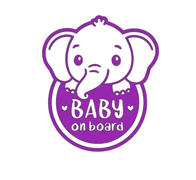 Baby Boy On Board Elephant Car Bumper Sticker Vinyl - High Quality Outdoor Sticker for Vehicle Window or Bodywork - Decor, Decorative 5