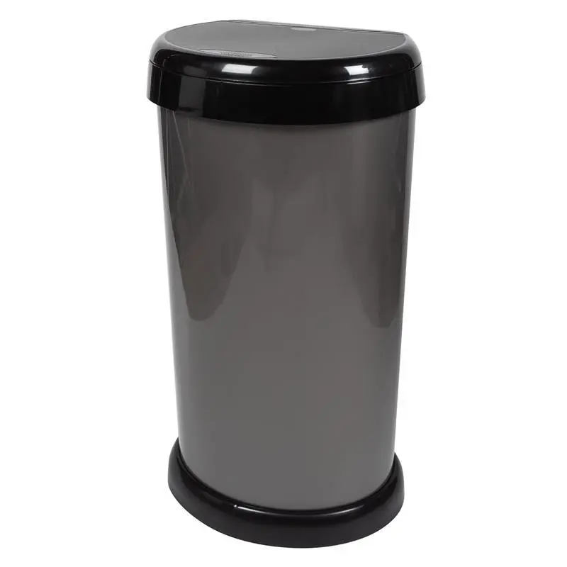 42L Moda Touch Top Bin Grey - Grey Silver Bin Room Room 0