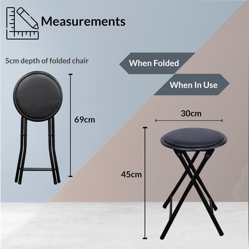 ZYBUX - Portable Round Stool - Folding, Compact, and Versatile for Home Office 8
