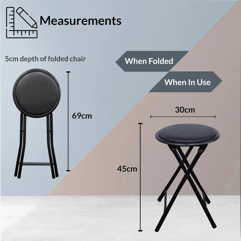 ZYBUX - Portable Round Stool - Folding, Compact, and Versatile for Home Office 8