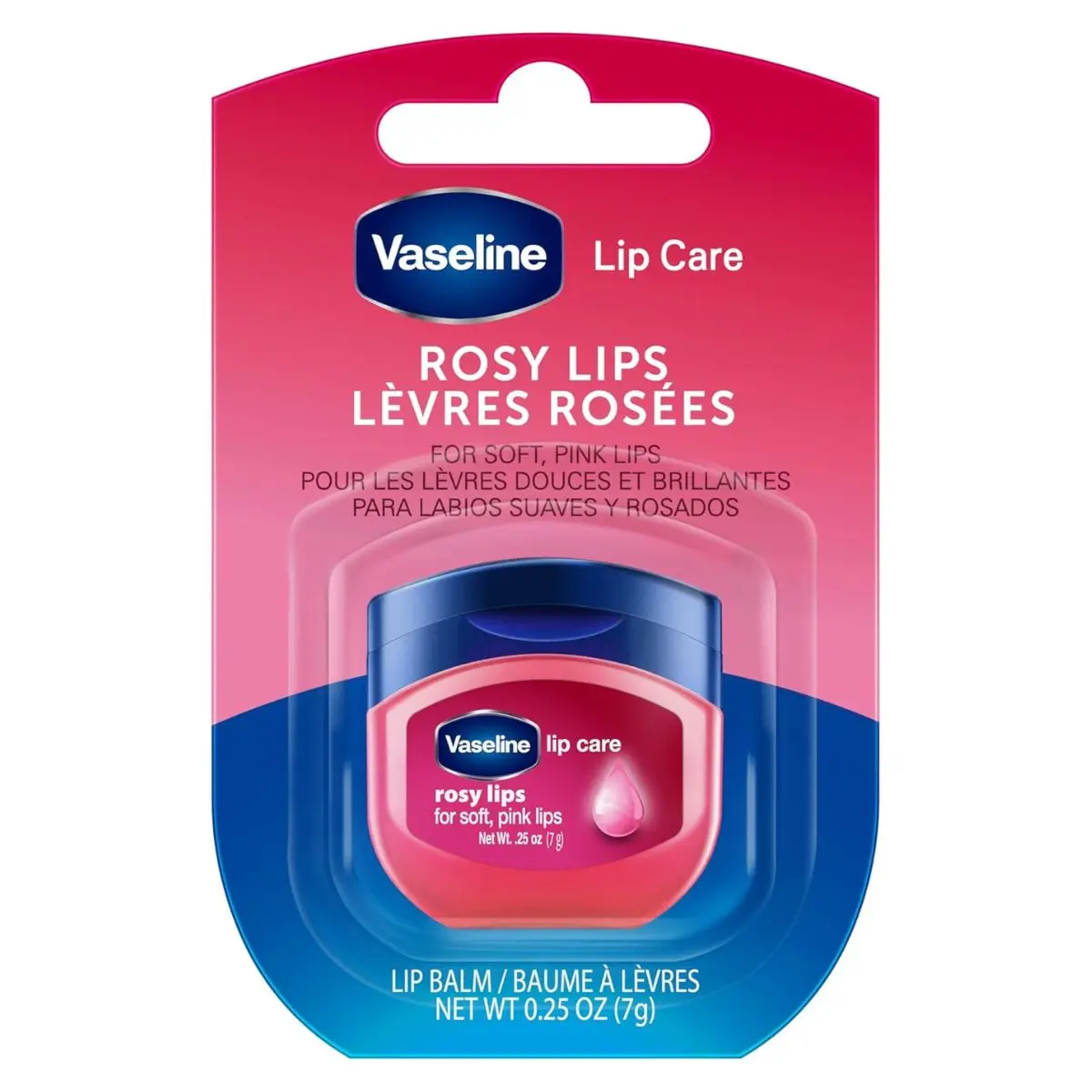 Vaseline Lip Therapy, Rosy Lips, 0.25 Oz Moisturizing Skincare Balm Comfort Moisture Hydrating