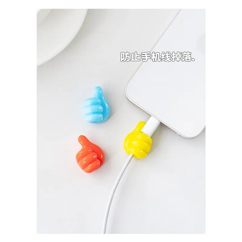 Creative thumb hook No punch adhesive wall hook data cable for storing student dormitories with cute traceless hook 3