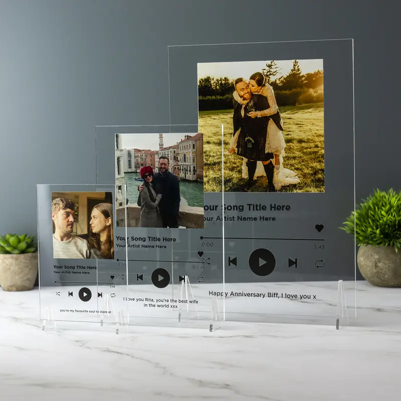 Personalised Song Plaque With Stand Music Plaque Playlist, Any Photo / Song Photo Music Gift 7