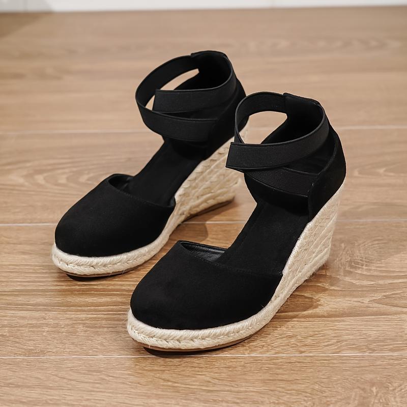 Product Introduction of Women's Wedge Heeled, Casual Elastic Band Summer Shoes, Comfortable Espadrille 7