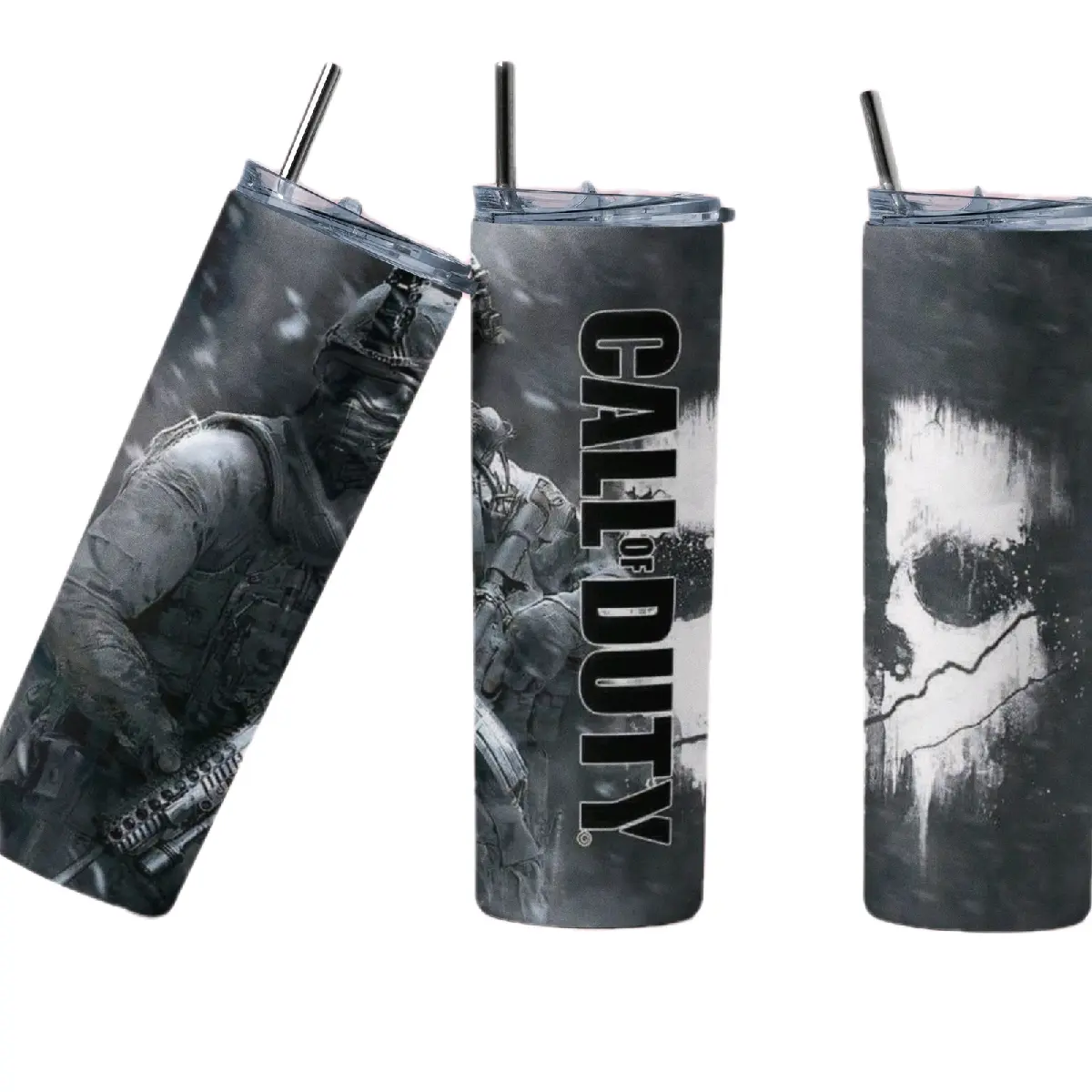 Computer Game Themed Ghost 20oz skinny tumbler for hot or cold beverages Drinkware Reusable Washable Cup Coffee Reuse Mug Portable Stylish and easy to use and keeps your drinks hot for up to 6 hours Water Bottles Flasks Carbon Bottled
