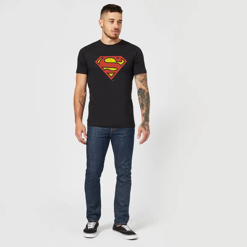 Official DC Comics Superman Original Superman Crackle Logo Unisex T-Shirt 2