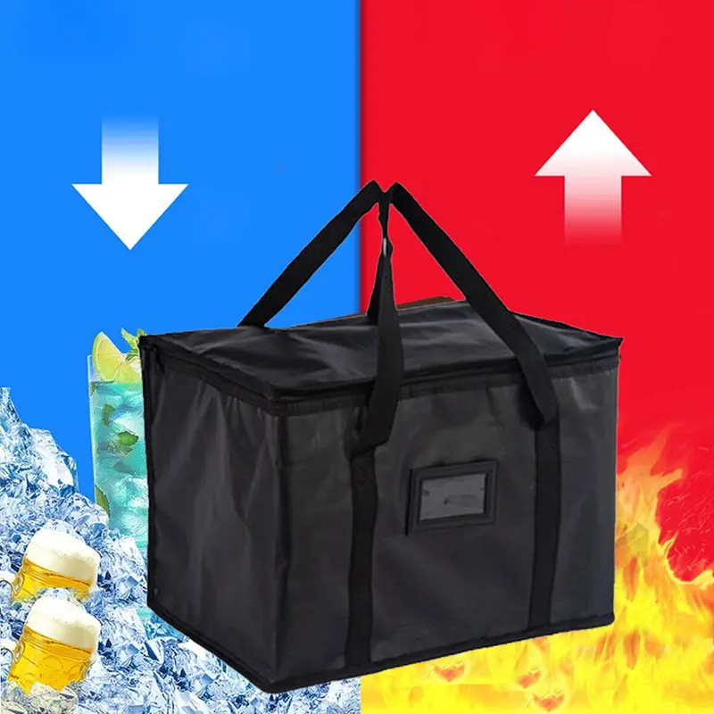 1 Pcs 16L/28L  Delivery Bag, Large Insulated Food Delivery Bag Insulated Reusable Grocery Bags Insulated Pizza Delivery Bags Warm & Cooler Bags for Food & Grocery Delivery Bag Hold 7