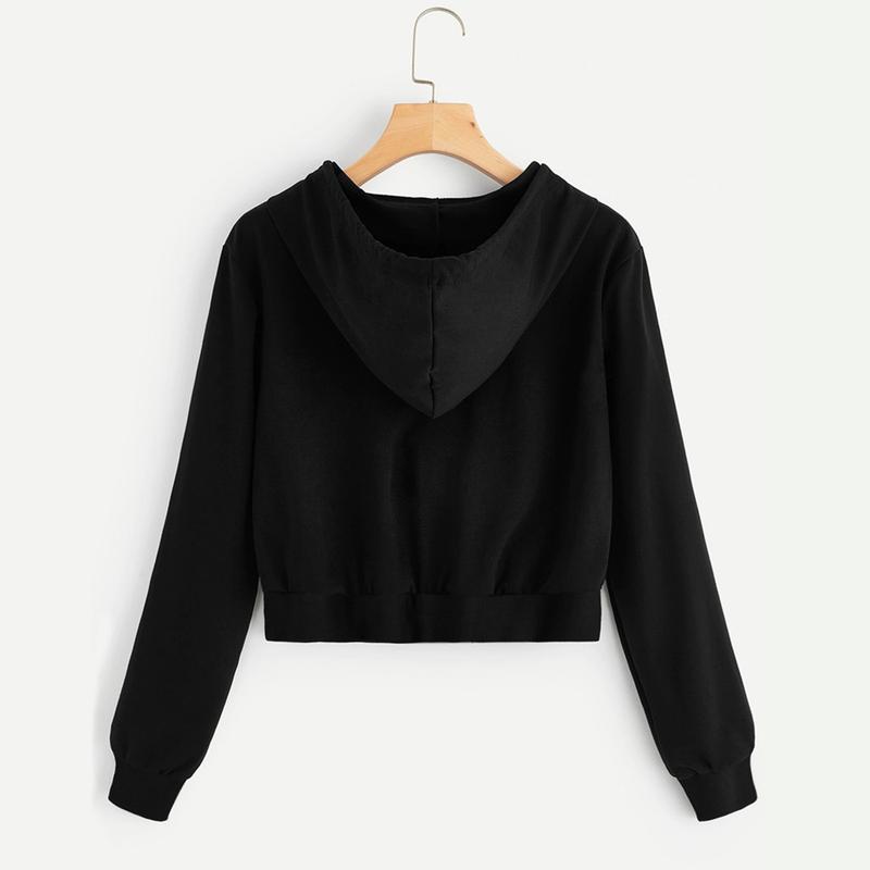Zip Up Hoodie Women Solid Color Crop Top Y2k Aesthetic Hooded Tops Loose Leisure Academy Cardigan Tracksuits Autumn Sweatshirts 4