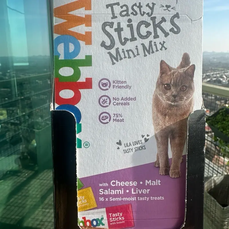 Webbox Tasty Stick Mini Mix - 160 Sticks BBE May 2025 (10 Boxes containing 16 sticks each), Grain-Free, Wheat-Free, Cheese, Salami, Malt & Liver Flavours