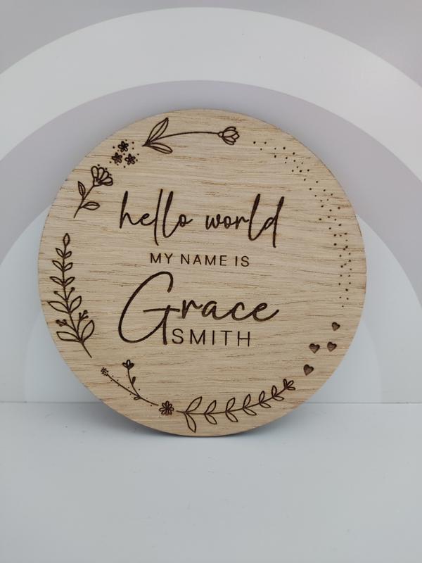Personalised Wooden Name Plaque Baby Announcement Sign Children's Bedroom Decor 7