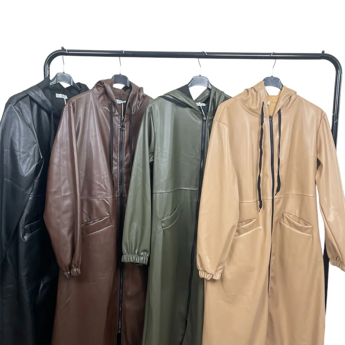 LuvToria Womens PU Hooded Rain Coat - Uk Size 8-16, Rain Coat, Winter , Leather, waterproof