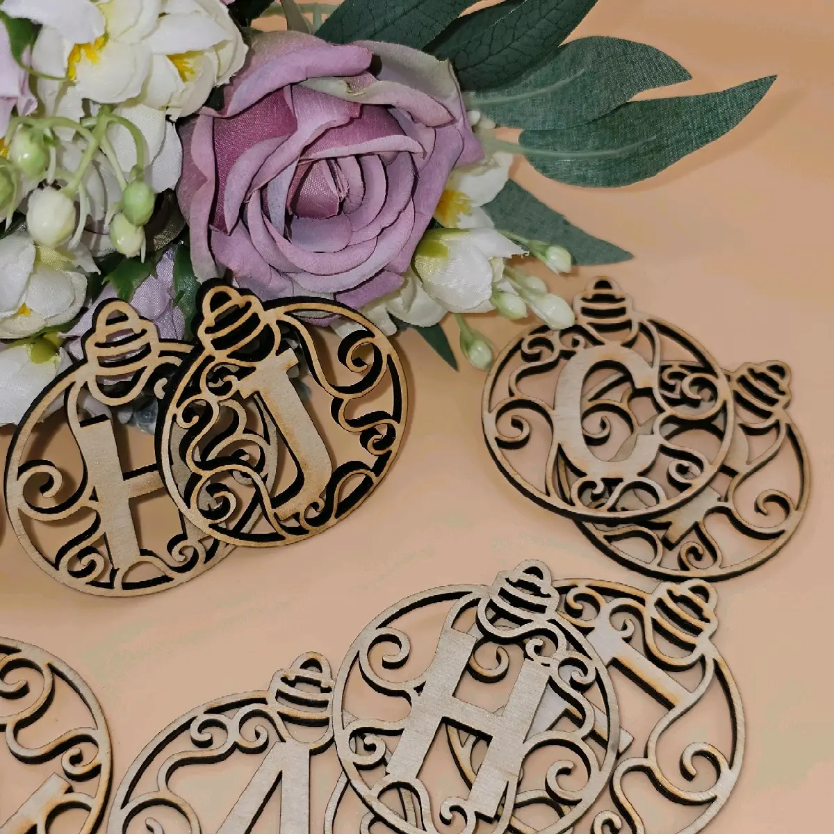Initial Wood Gift Tags Custom Made