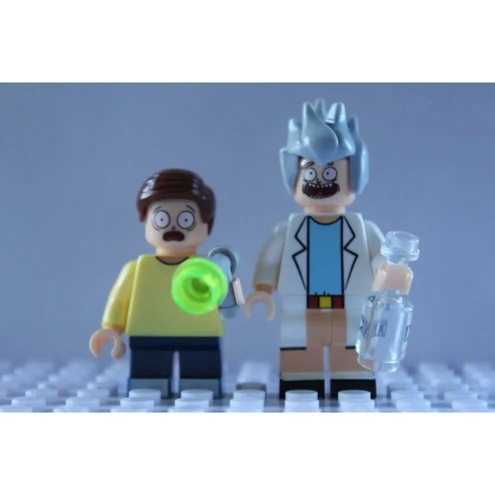 Rick Morty Cartoon 2 X mini toy action figures custom but fully Lego compatible models movie cartoon science fiction horror building blocks super hero construction toys