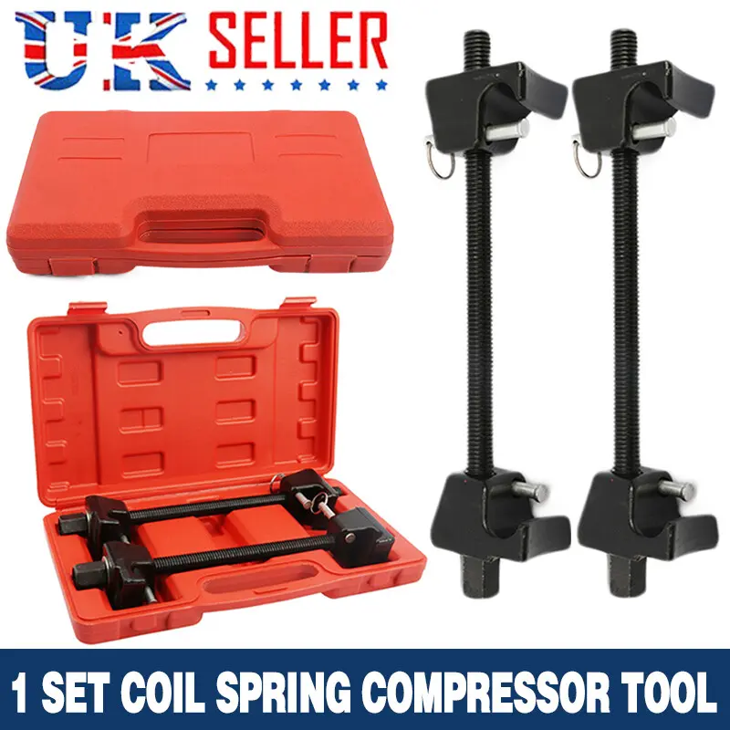 2PCS Car Coil Spring Compressor Heavy Duty Tool Suspension Clamp Kit With Case C