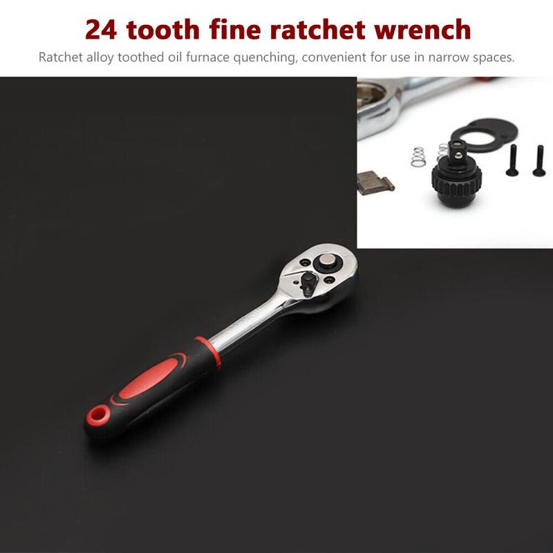 Product Introduction of 46 PCS ratchet set with socket 1/4" drive and extender, boxed, for automotive UK 9