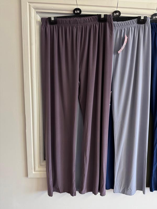 Elevare Casual Elasticated Waist Wide Leg Trousers Black Cream Grey UK 8-30 Plus Size 3