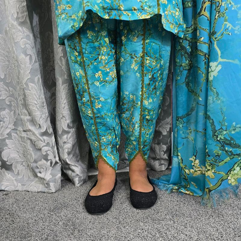 3 PC Marina Suit with Shawl- Kameez and Tulip Shalwar- Traditional Pakistani Suits 5
