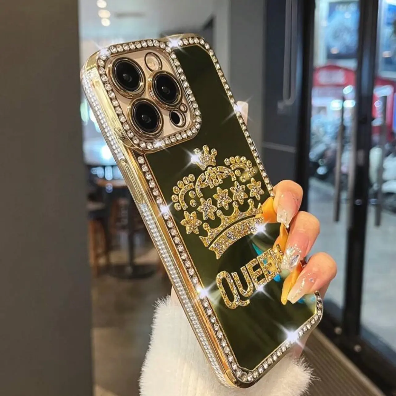 Rhinestone Queen IPhone Case Covers - Gold - IPhone Series