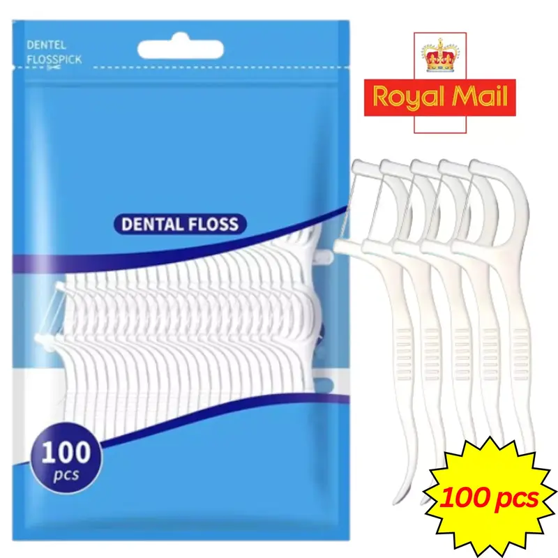 100 Dental Floss Sticks Interdental Tooth Harps Teeth Picks Oral Plaque Care 0