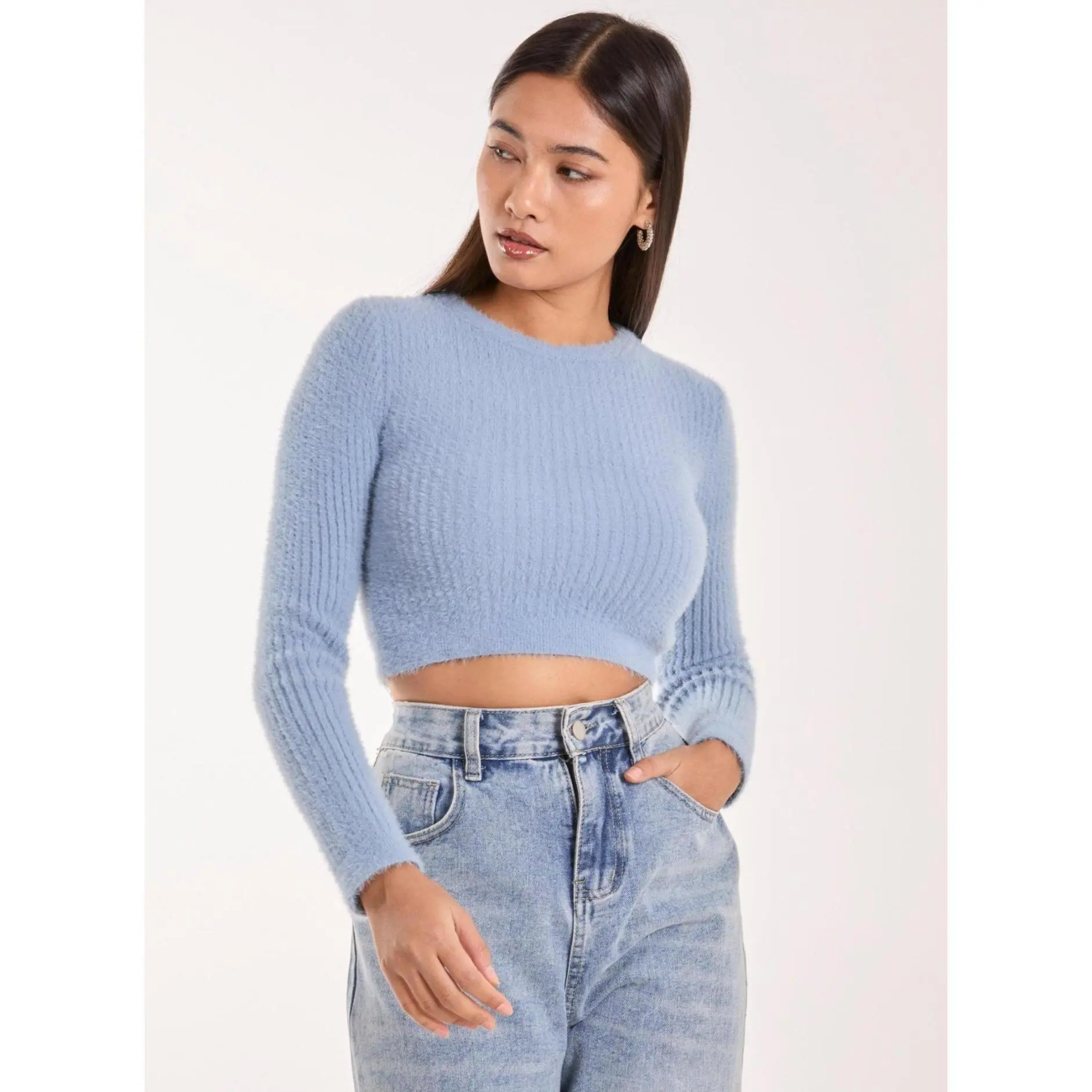 Pink Vanilla Cropped Knit Rib Top - Womenswear - Womens Outfit - Clothing - Knitwear