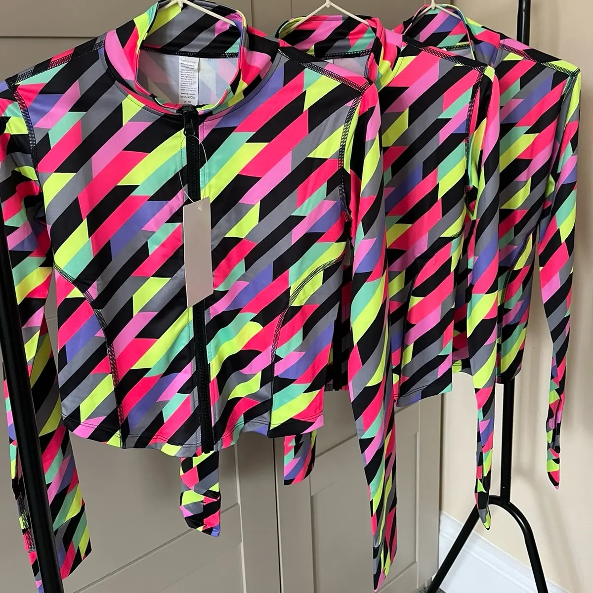 Women's Multi Colour Sports Zip Jacket - Perfect for Coats - Womenswear