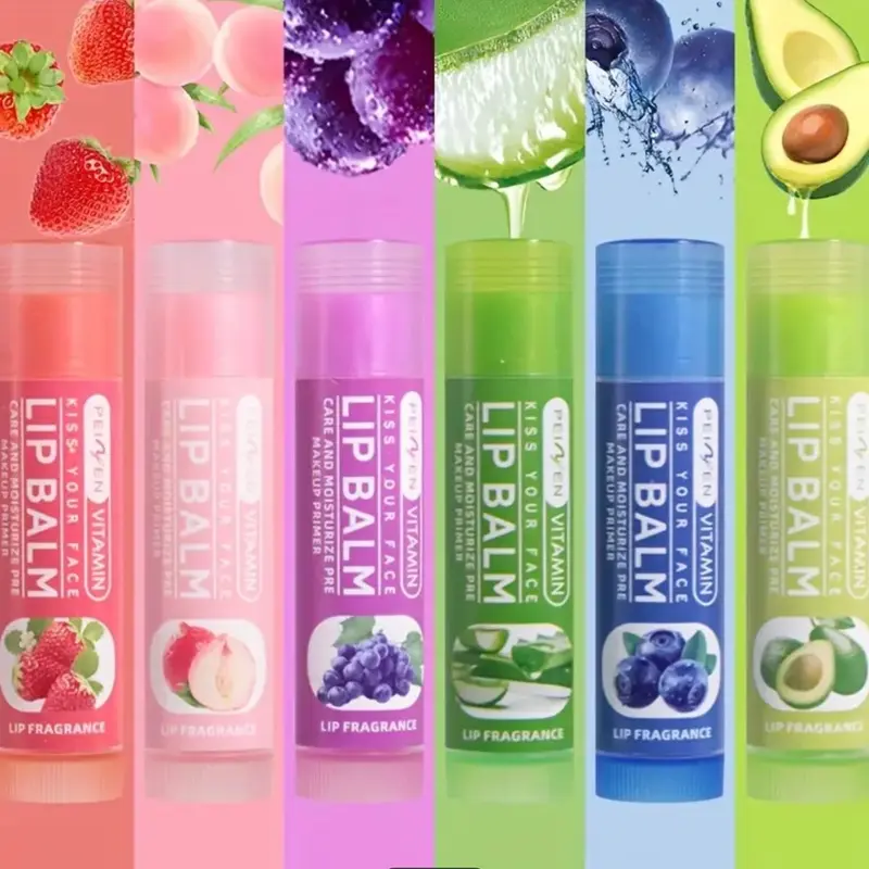 Moisturizing Fruit Flavored Lip Balm Set with Vitamin E for Long-Lasting Hydration and Soothing Lip Care, Assorted Fragrances - Gift Box Included Skincare Comfort Moisturize 5